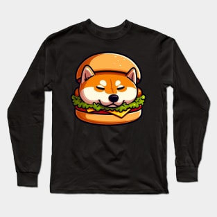 Shiba Inu is Sleeping in a Hamburger Long Sleeve T-Shirt